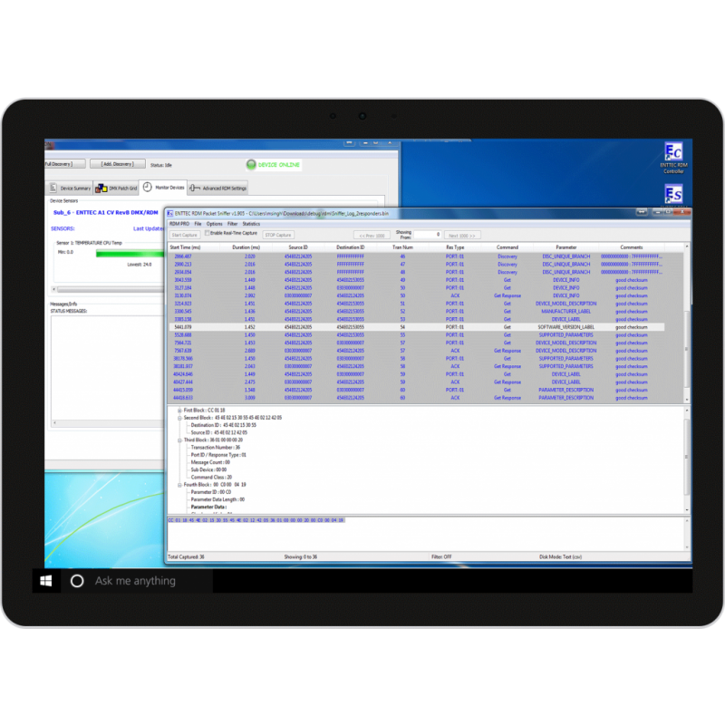 ENTTEC RDM Sniffer