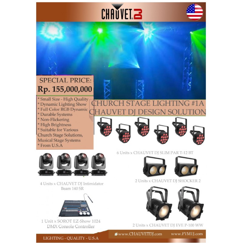 PAKET CHURCH STAGE LIGHTING #1A - CHAUVET DJ DESIG...